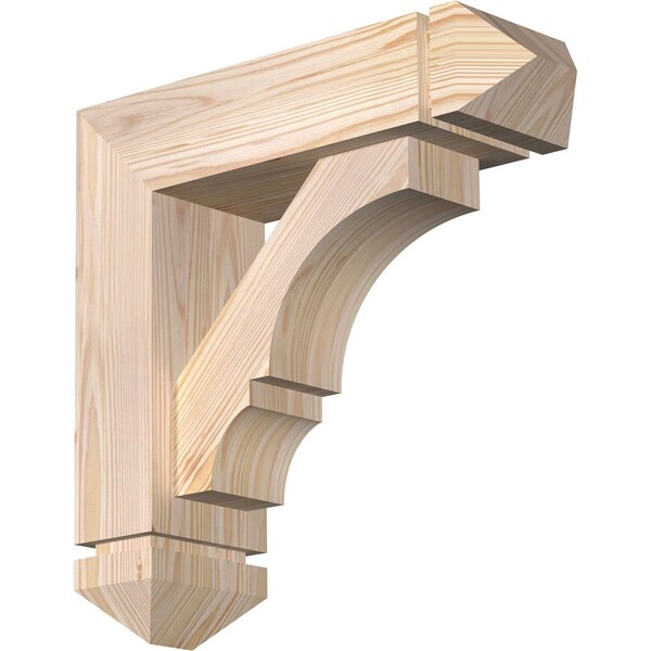 Ekena Millwork Balboa Arts and Crafts Smooth Bracket w/ Offset Brace, Douglas Fir, 5 1/2"W x 18"D x 18"H BKT0604X18X18BOA03SDF - main